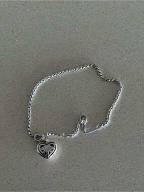 Thomas Sabo Sterling Silver Box Chain Charm Bracelet with Heart